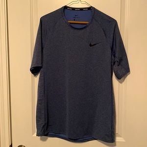 Blue Nike Pro Short Sleeve Workout Shirt
